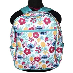 EUC Disney Lilo & Stitch Floral Faux Leather Backpack
